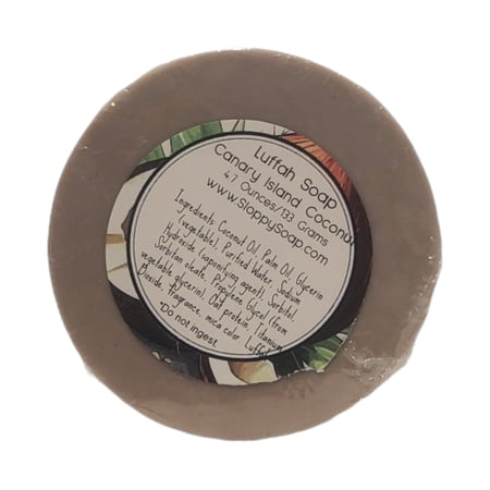 SLOPPYSOAP Canary Island Luffah Soap, Natural Exfoliating Bar, 4.7 Ounces