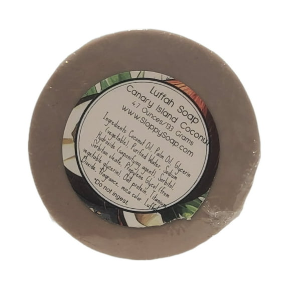 SLOPPYSOAP Canary Island Luffah Soap, Natural Exfoliating Bar, 4.7 Ounces