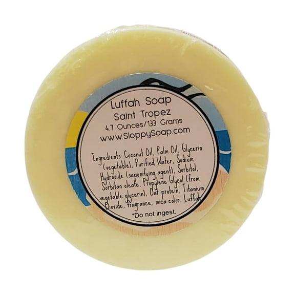 SLOPPYSOAP Saint Tropez Luffah Soap, Natural Exfoliating Bar, 4.7 Ounces