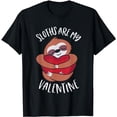 thumbnail image 1 of SLOTH Lover Shirt Women Valentines Day Gift Girlfriend Heart T-Shirt, 1 of 5