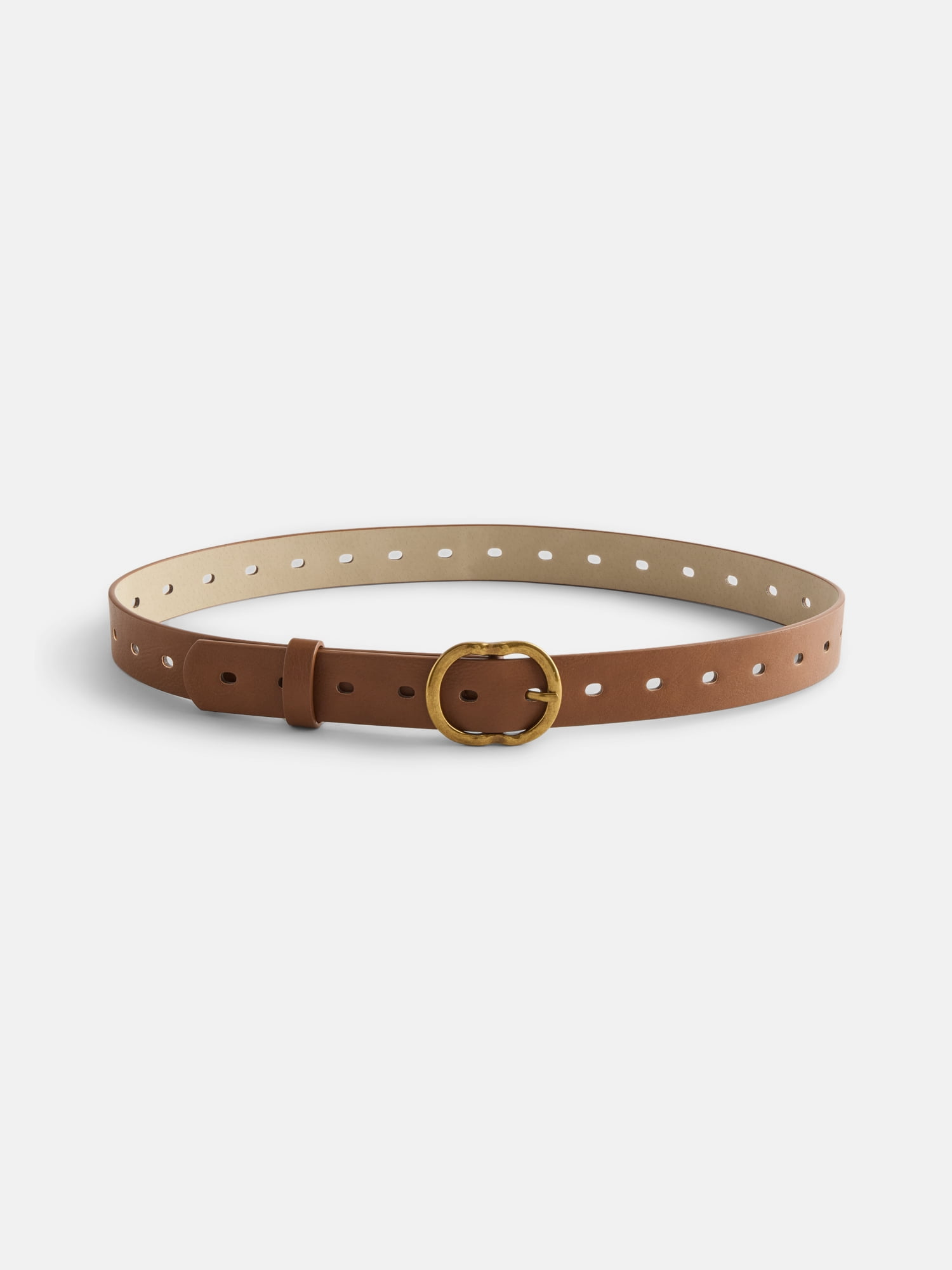 No Boundaries Slotted Perforated Belt, Women's, Cognac