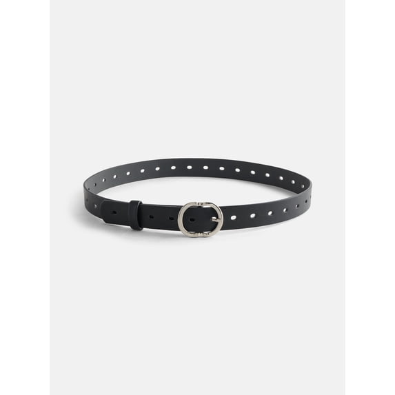 No Boundaries Slotted Perforated Belt, Women's, Black