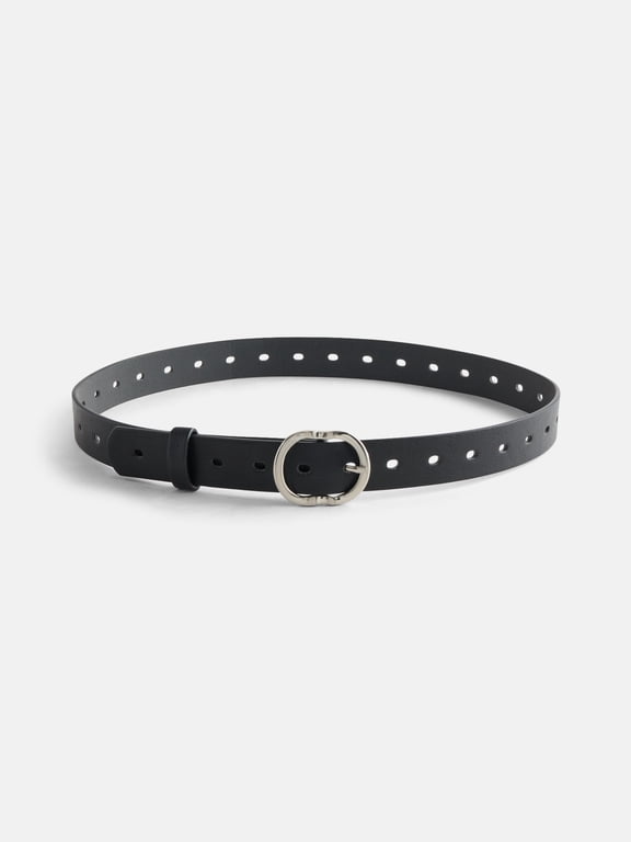 Slotted Perforated Belt, Women's, Black