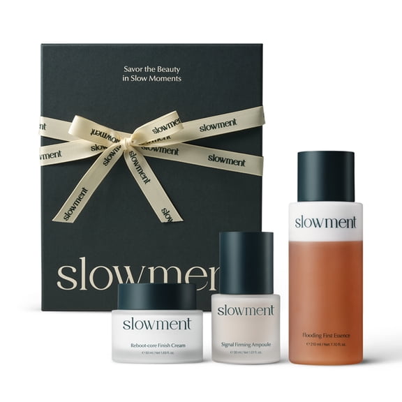 SLOWMENT Firming 3-Piece Set Package (Essence + Ampoule + Cream) Deep Hydration  Firming Care  Barrier Strengthening