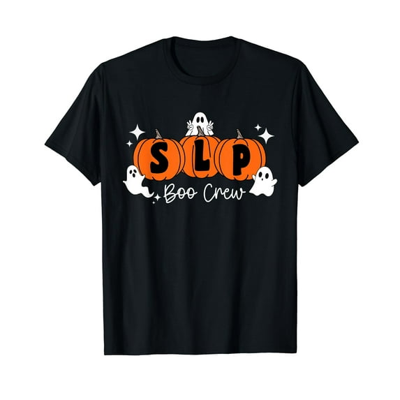 SLP Boo Crew Retro Speech Language Pathologist Halloween T-Shirt