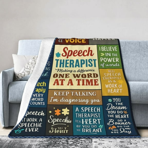 SLP Gifts for Women Throw Blanket Speech Language Pathologist Gifts for Women Gifts for Speech Therapists Female SLP Appreciation Graduation Gift Blanket 50x40