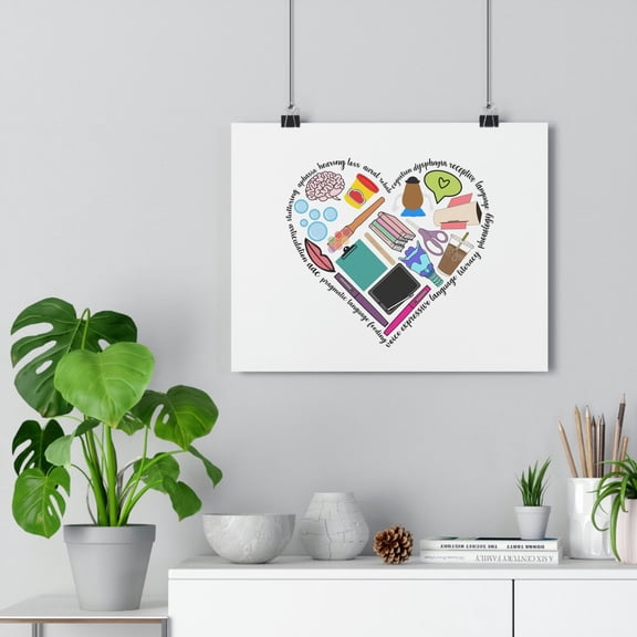 SLP Speech Therapist Wall Art Print, Unframed Paper Poster 8x10in