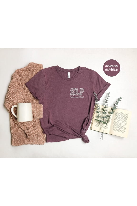SLP T Shirt Speech Language Apparel EcoFriendly Digital Print Soft Cotton Blend Unisex Siz