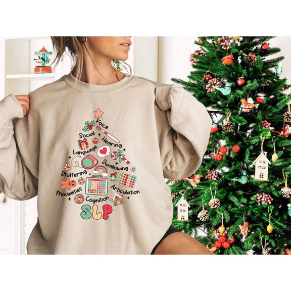 SLP Winter Tree Shirt, Winter SLP Shirt,SLP Winter,Speech Pathologist Winter Shirt,Winter Speech Therapy Tee,Merry All Size S-5Xl