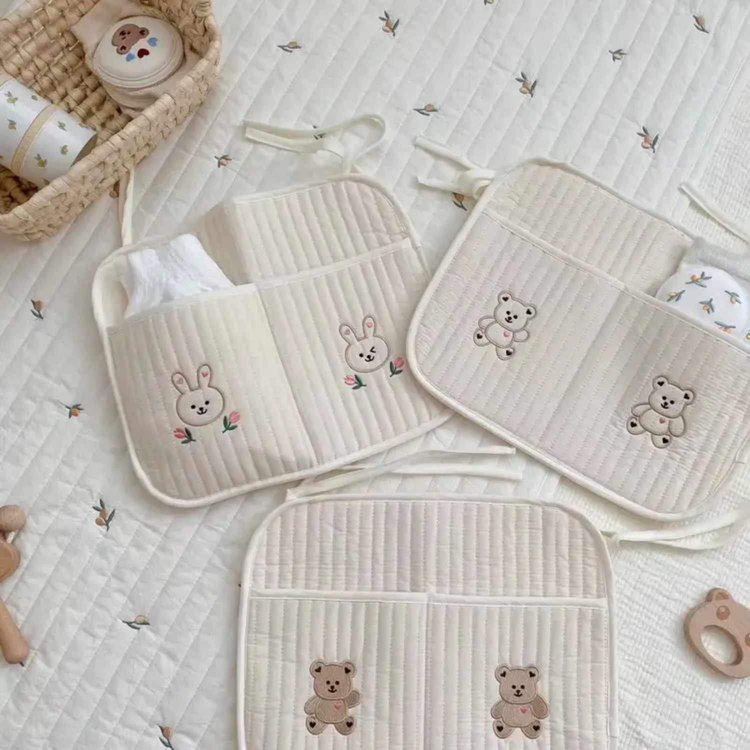SLPJZLW Cute Stroller Hanging Bag Double Pocket Stroller Storage Bag ...