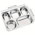SLPJZLW Stainless Steel Dinner Plates Rectangular Divided Serving Tray