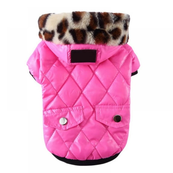 SLPUSH Dog Faux Pockets Hooded Jacket Warm Winter Coat Snowsuit for Small Dog