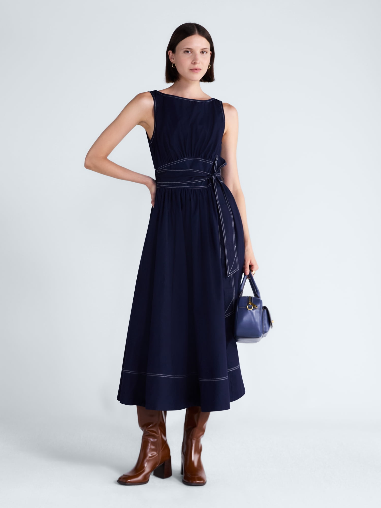 Free Assembly Women's Sleeveless Cotton Boatneck Maxi Dress, Sizes XS-XXL