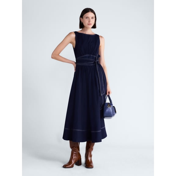 Free Assembly Women's and Women's Plus Sleeveless Cotton Boatneck Maxi Dress, Sizes XS-4X