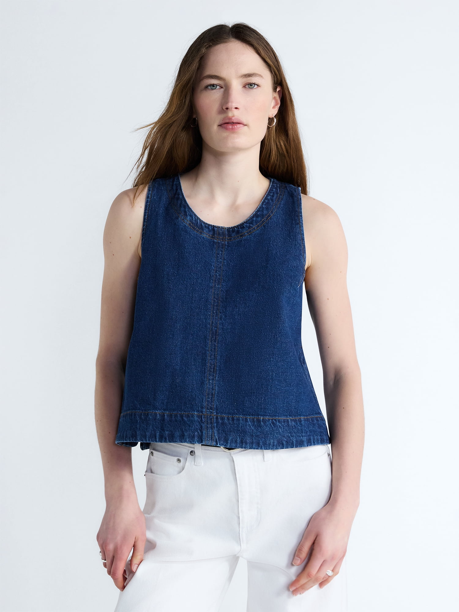Free Assembly Women's Sleeveless Cropped Top, Sizes XS-XXL