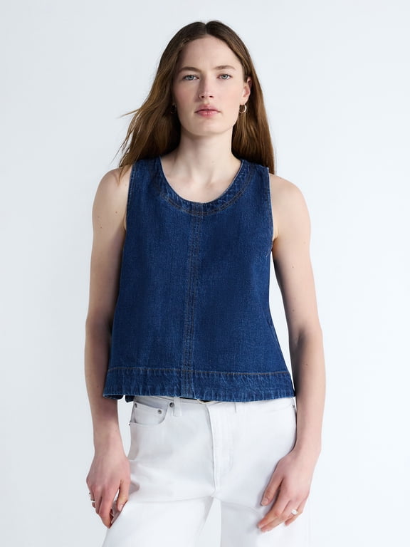 Women's Sleeveless Cropped Top, Sizes XS-XXL