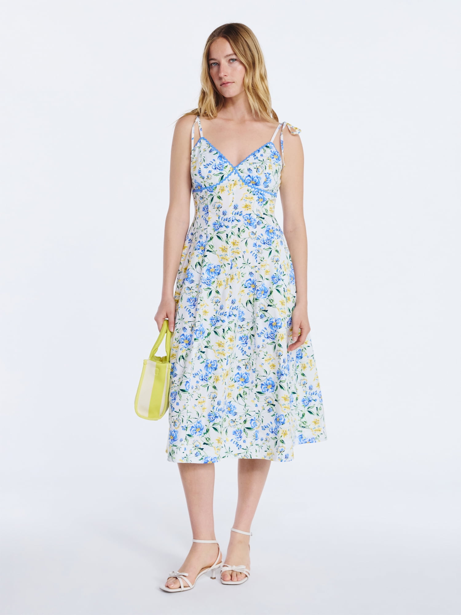 Free Assembly Women's Sleeveless Cotton Panel Midi Dress, Size-XS-XXL