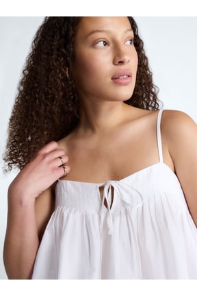 Women's Cotton Pintuck Sleeveless Top, Sizes XS-XXL