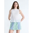 thumbnail image 1 of Free Assembly Women's and Women's Plus Smocked Peplum Sleeveless Cotton Top, Sizes X-4X, 1 of 5