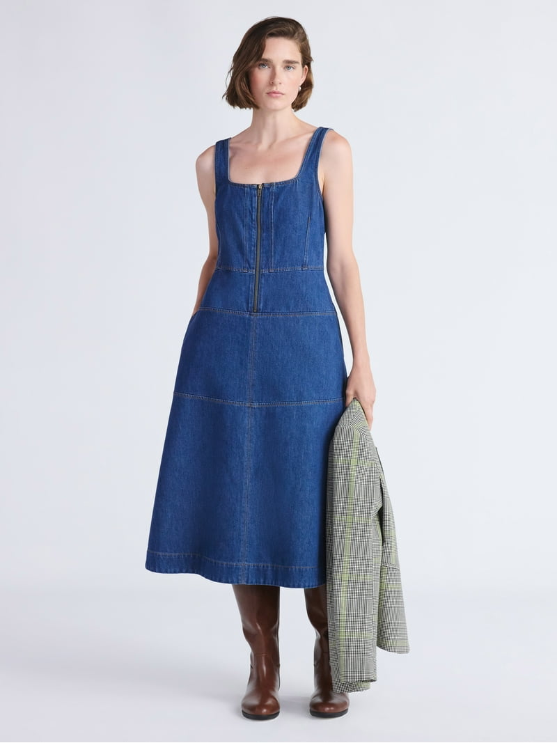 midi denim slip dress Denim Midi Dress M / Blue main image 0
