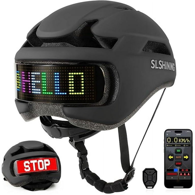 SLSHINING Bike Helmet, Smart Helmet with USB Lights and Signals