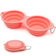 SLSON Collapsible Dog Bowls,Integrated YPF5 Molding Dog Double Bowl No