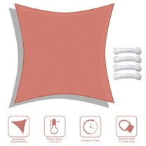 SLSRFD 18x18FT Square Sun Shade Sail, UV-Resistant Canopy Awning for Patio, Backyard, Lawn, Garden – Heavy Duty Outdoor Sun Shelter with Hardware Kit,Dark Red