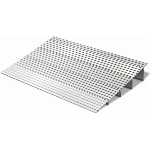 SLSRFD 4" Rise Threshold Ramp for Wheelchairs, Adjustable Aluminum Alloy Mobility Entry Ramp for Home Doorways, 700LBS Weight Capacity, 34”L x 22”W x 4”H Silver