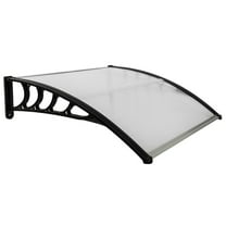 SLSRFD 40"x40" Outdoor Door Window Awning, Polycarbonate Hollow Sheet Sun Shade Canopy, UV-Resistant Front Porch Patio Cover,1PC 40x40" ,Transparent with Black Bracket