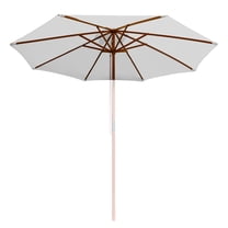 SLSRFD 9FT Patio Umbrella Replacement Canopy Top Cover, 8-Rib Outdoor Umbrella Canopy with Vent, UV-Resistant Polyester Cover for Yard, Garden, Balcony –White