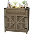thumbnail image 1 of SLSRFD Coffee Bar Cabinet, Farmhouse Kitchen Sideboard Buffet Cabinet with Drawer and Adjustable Shelf, Barn Door Storage for Kitchen, Dining Room, Bathroom, Entryway (Rustic Oak), 1 of 18