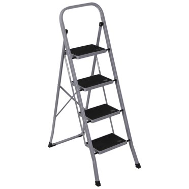 3-Step Folding Ladder - Lightweight Step Stool With 400lb Capacity, Anti-Slip Pedal