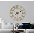 thumbnail image 1 of SLSRFD Large Wall Clock for Living Room Decor - Wall Clock for Kitchen - 24 inch (60 CM) Wall Clock Decorative - Battery Operated Analog Large Clock (Gold), 1 of 15