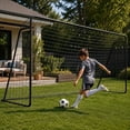 thumbnail image 1 of SLSY 12×6FT Galvanized Soccer Goal Portable for Backyard Practice Training Goals for Kids Adults(Black), 1 of 6