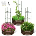 thumbnail image 1 of SLSY 3 Pcs 24x24x12in Round Galvanized Raised Garden Bed with Tomato Cages, Metal Planter Box for Planting Plants Vegetables Herbs Flowers, 1 of 9
