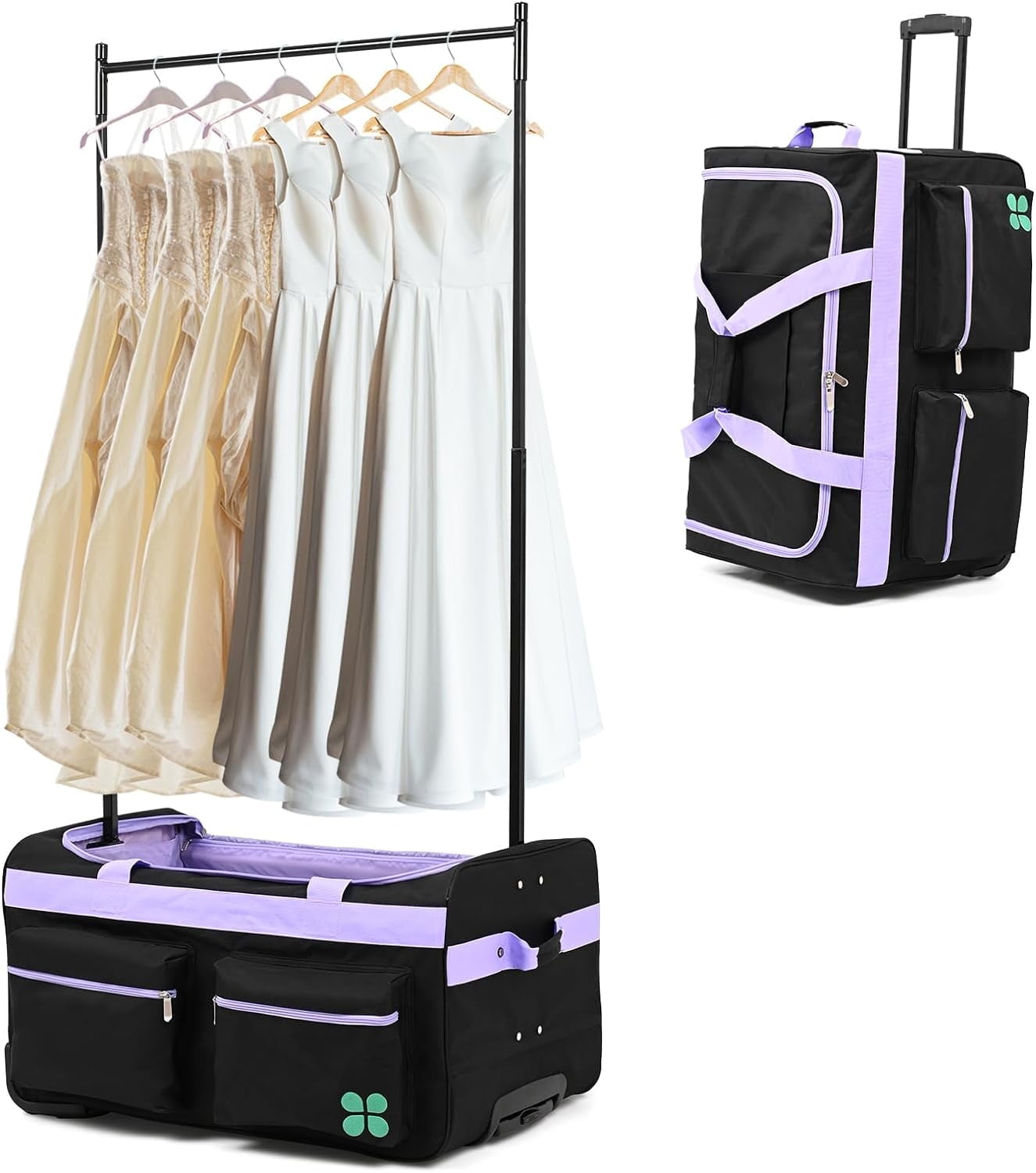 SLSY Dance Bag with Garment Rack 28" Competition Duffle Bag Rolling