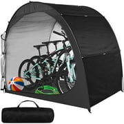 SLSY Extra Large Bike Storage Tent for 4 Bikes, 6.6' x 4'x 5.3' Waterproof Heavy Duty Bike Cover w/ Bag, Portable Shed Cover for Bikes, Lawn Mower, Garden Tools