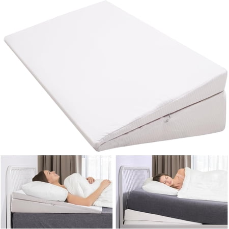 SLSY Extra Large Memory Foam Bed Wedge Pillow for Sleeping, 3 In 1 Adjustable to 2.5, 5 & 7.5 Inches, Bed Wedge Mattress Gap Filler for sleeping, Reading, Acid Reflux, Anti Snore