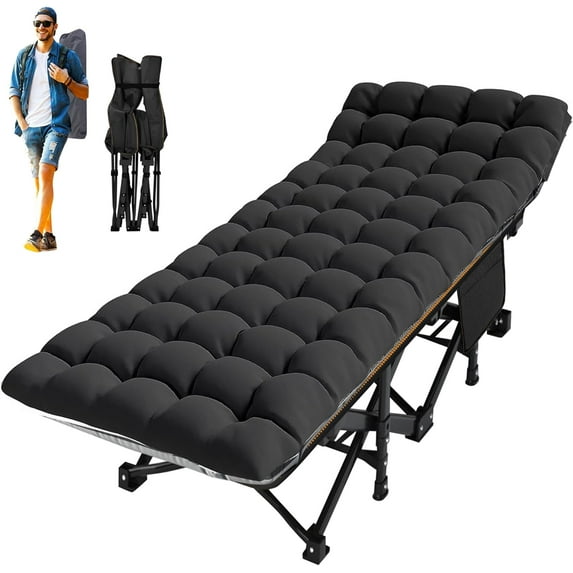 SLSY Folding Bed with 3.3 Inch 2 Sided Mattress & Carry Bag for Adults & Kids, Camping Cot, Sleeping Cot, Folding Guest Bed, Heavy Duty Supports 900 Lbs