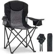 SLSY Folding Folding Chair,Garden Chair,Lightweight and Portable Outdoor Folding Armchair with Cup Holder, 3 Adjustable Temperature Levels,Support 400LBS Capacity for Camping, Fishing, Beach