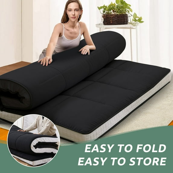 SLSY Futon Mattress, Extra Thick Japanese Floor Mattress Quilted Mattress Topper, Folding Floor Lounger Guest Bed Padded Sleeping Pad