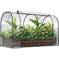 thumbnail image 1 of SLSY Galvanized Raised Garden Bed with PVC Cover,Metal Planter Bottomless Box w/ Roll-Up Window,Mini Greenhouse Tent for Vegetables Flower Fruit, 1 of 8