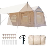 SLSY Inflatable Tents for Camping, Large Blow Up Tent with Hand Pump, Easy Setup InflatableTent 4 Season Tent, Waterproof Oxford Air Glamping Tents for Camping Adult 10 Person