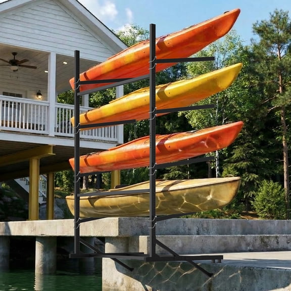 SLSY Kayak Storage Rack,Freestanding Heavy Duty Adjustable Kayak Stand Indoor Outdoor Storage Rack Garage for Kayaks,SUPs,Canoes, Surfboard