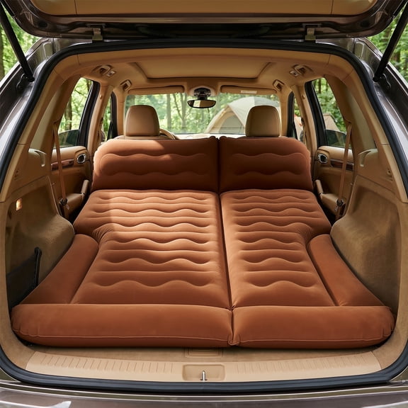 SLSY SUV Air Mattress Camping Bed Cushion Pillow - Inflatable Thickened Car Air Bed with Air Pump Portable Sleeping Pad Mattress for Home Travel Camping Upgraded Version