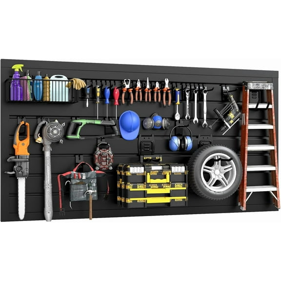 SLSY Slatwall Panel 4 FT x 2 FT, Interlocking Slat Wall Paneling, PVC Slat Wall Panels, Heavy Duty Slatwall Organizer for Retail Display, Garage Storage