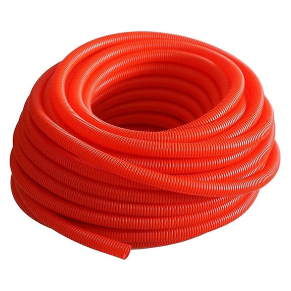 SLT34RD 3/4" 100' Red Split Loom Split Wire Loom Polyethylene Conduit Corrugated Plastic Tubing Sleeve for Various Automotive, Home, Marine, Industrial Wiring Applications, Etc.