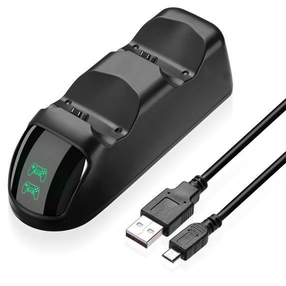 SLTG2020 PS4 Dual LED Dock with USB Cable for PS4/PS4 Slim/PS4 Pro Black 1 Total