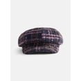thumbnail image 1 of No Boundaries Women's Plaid Newsboy Hat, Brown, 1 of 3