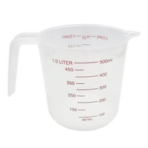 SLUOHZXI 1-Cup Capacity Plastic Measuring Cup,1-Piece Tapered Spout Nesting Plastic Measuring Cups Set, Clear